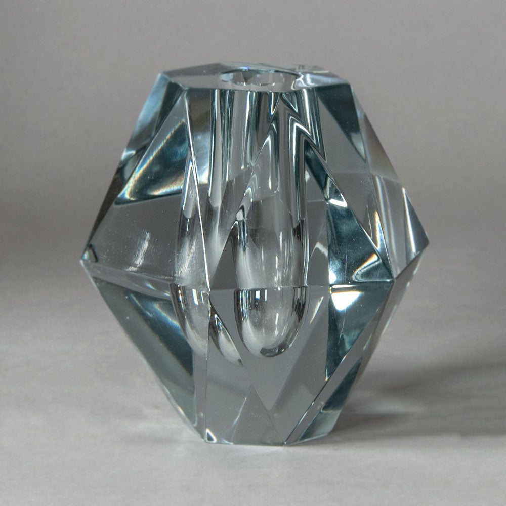 Asta Strömberg for Strömbergshyttan, Sweden, faceted glass vase J1080