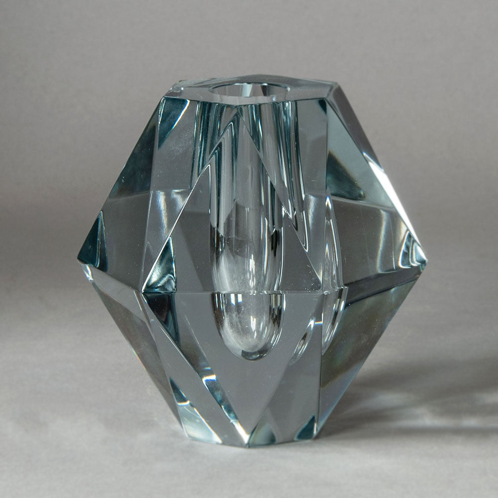 Asta Strömberg for Strömbergshyttan, Sweden, faceted glass vase J1080