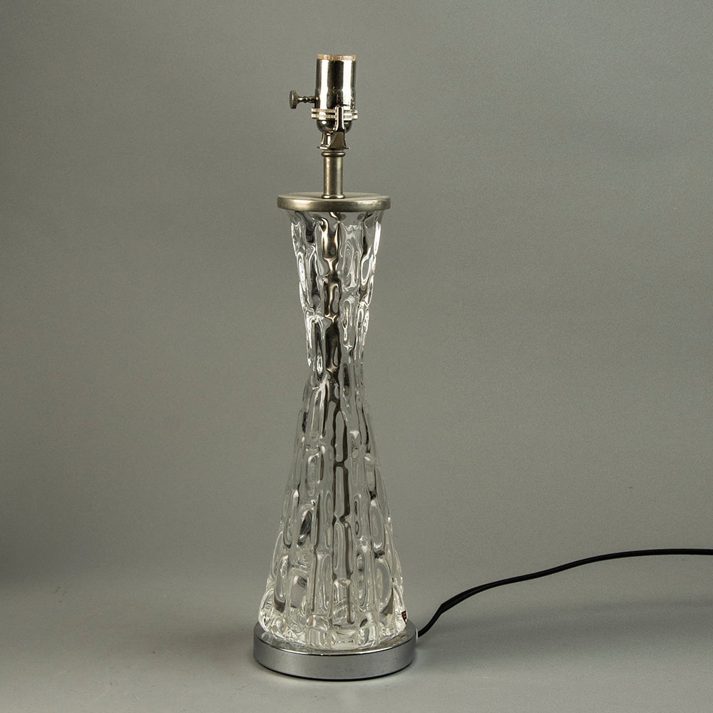 Carl Fagerlund for Orrefors, Sweden, clear glass table lamp B3761