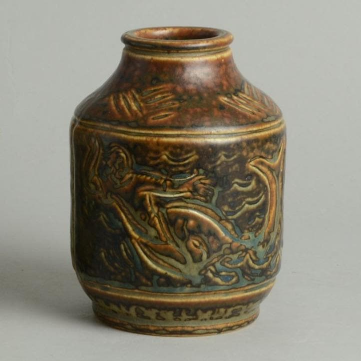 "Jonah and the Whale" Vases by Jais Nielsen for Royal Copenhagen F1774