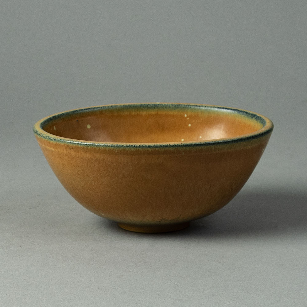 Gunnar Nylund for Rorstrand, stoneware bowl with yellow ochre matte glaze A1226