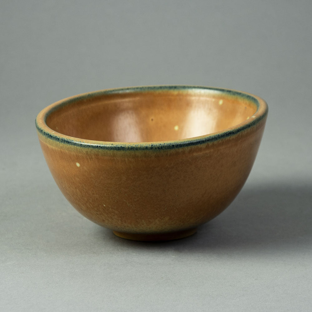 Gunnar Nylund for Rorstrand, stoneware bowl with yellow ochre matte glaze A1226