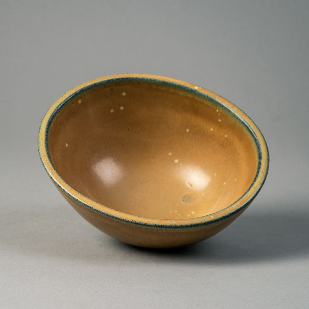 Gunnar Nylund for Rorstrand, stoneware bowl with yellow ochre matte glaze A1226