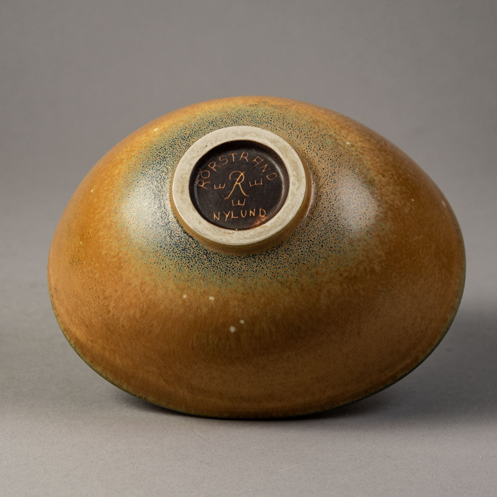 Gunnar Nylund for Rorstrand, stoneware bowl with yellow ochre matte glaze A1226