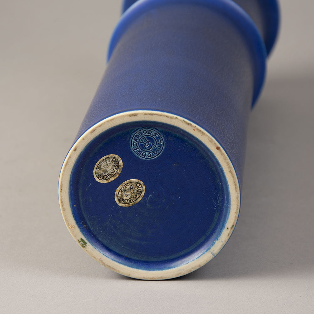 Stig Lindberg for Gustavsberg, Sweden, stoneware vase with cobalt blue glaze G9488