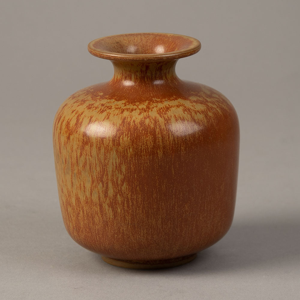 Gunnar Nylund for Rorstrand, stoneware vase with reddish brown glaze G9403
