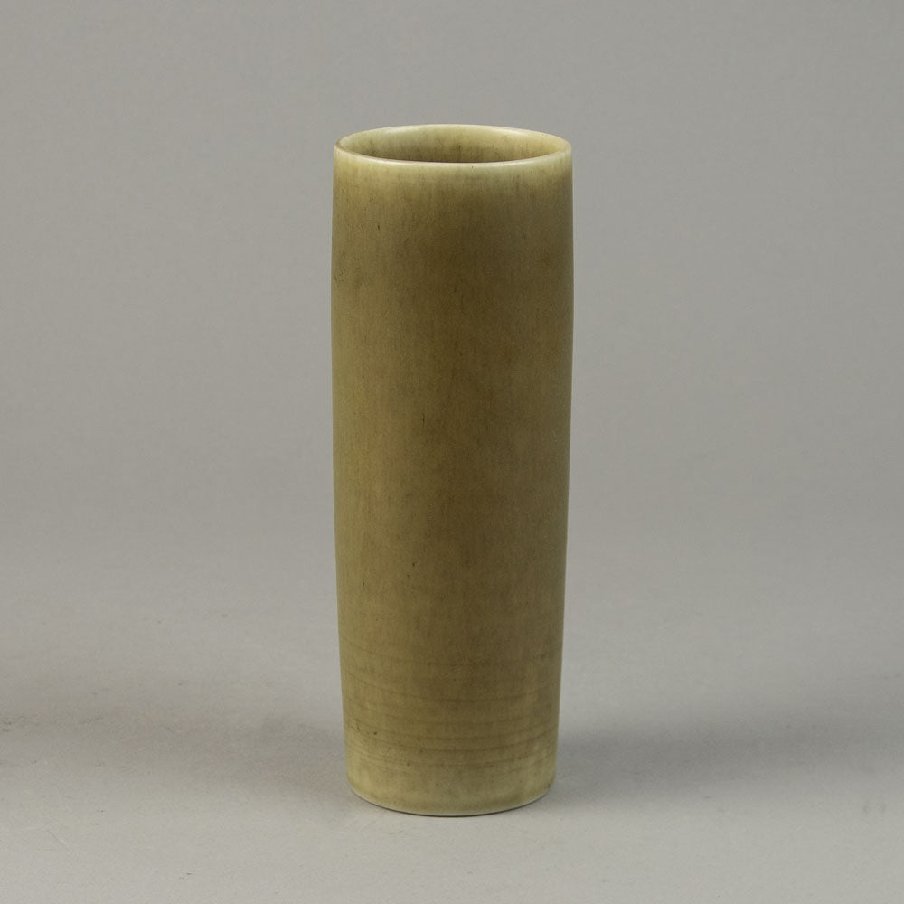 Per Linnemann-Schmidt for Palshus cylindrical vase with olive haresfur glaze N9036
