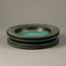 Stig Lindberg for Gustavsberg, unique stoneware shallow bowl with turquoise glaze H1107