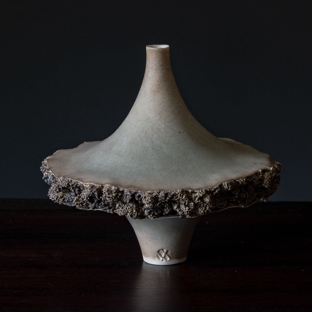 Peter Simpson, UK, unique stoneware sculptural vase H1075