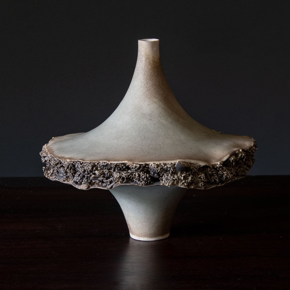 Peter Simpson, UK, unique stoneware sculptural vase H1075