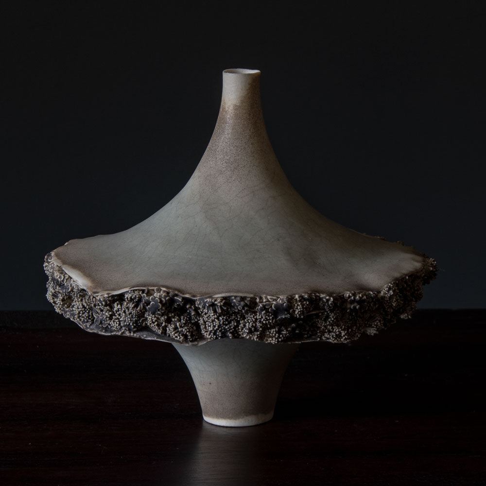 Peter Simpson, UK, unique stoneware sculptural vase H1075