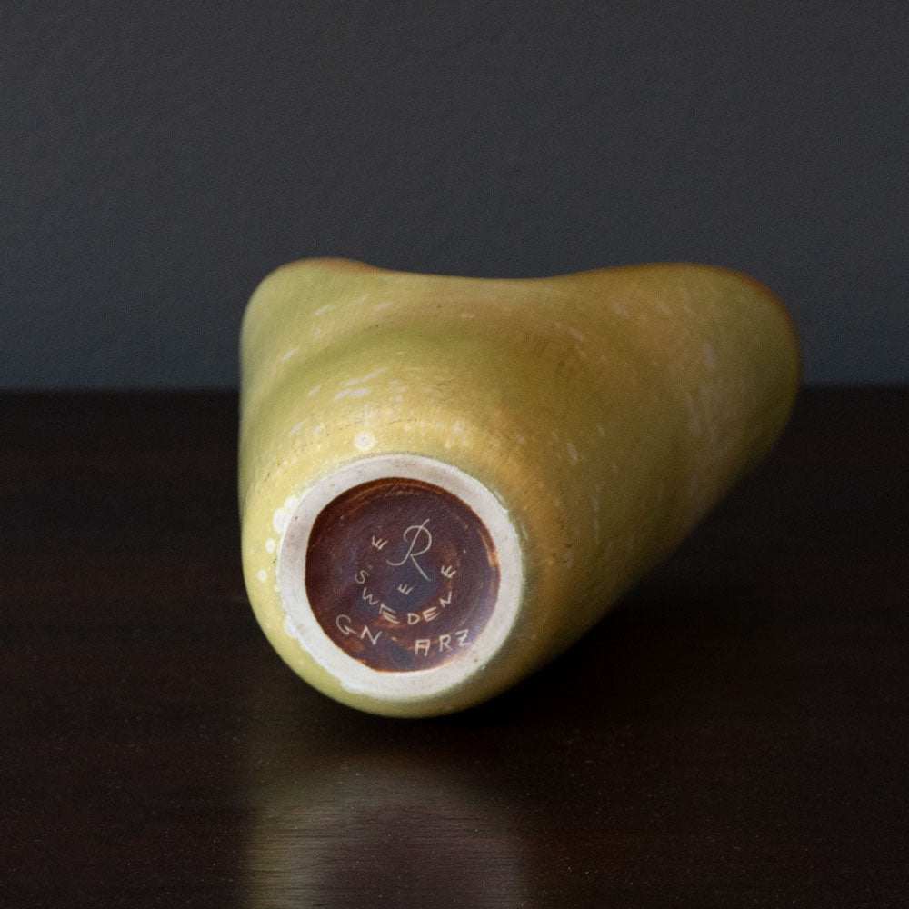 Gunnar Nylund for Rorstrand, asymmetrical vase with yellow glaze H1098