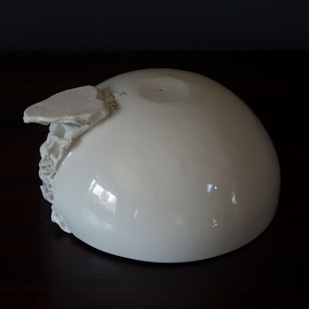 Kurt Spurey, Austria, sculptural vessel with glossy white glaze, H1077