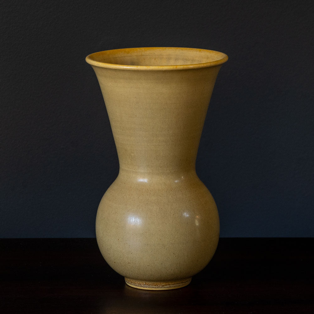 Two vases with yellow glaze by Erich and Ingrid Triller for Tobo