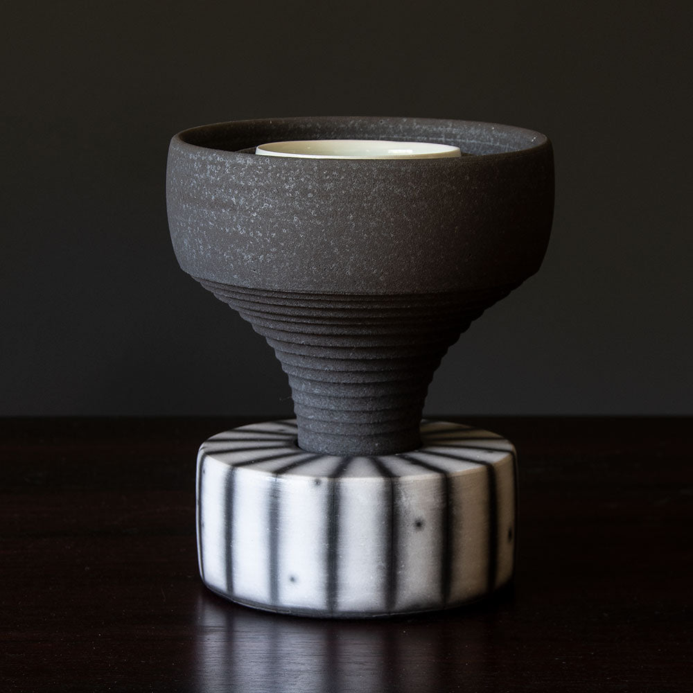 Tim Andrews, UK earthenware raku multi-part sculptural vessel H1224
