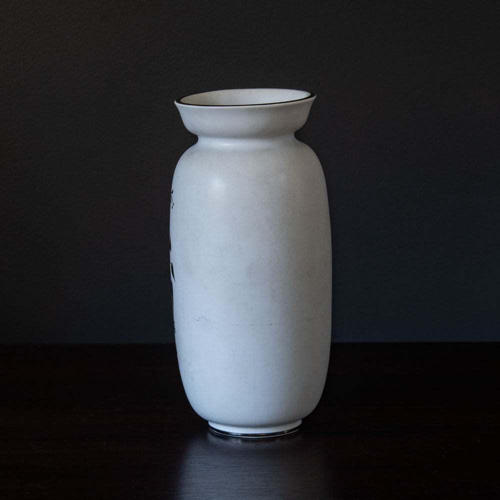 Stig Lindberg for Gustavsberg, "Grazia" stoneware vase with applied silver decoration H1133