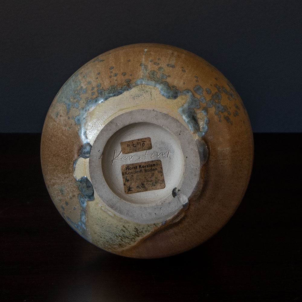 Horst Kerstan, Germany, stoneware triple gourd vase with crystalline glaze H1033