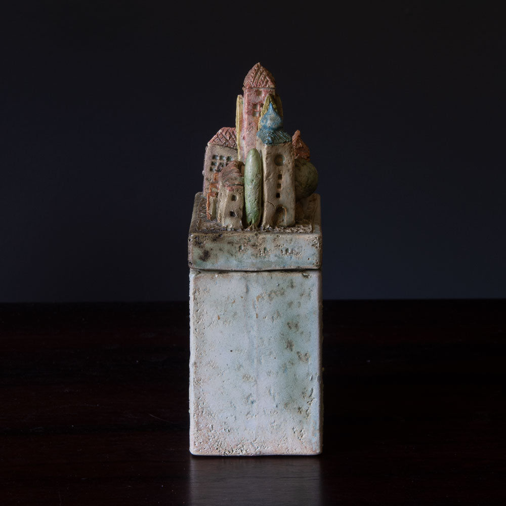 Rien Wensma, own studio, the Netherlands, unique stoneware lidded jar H1036