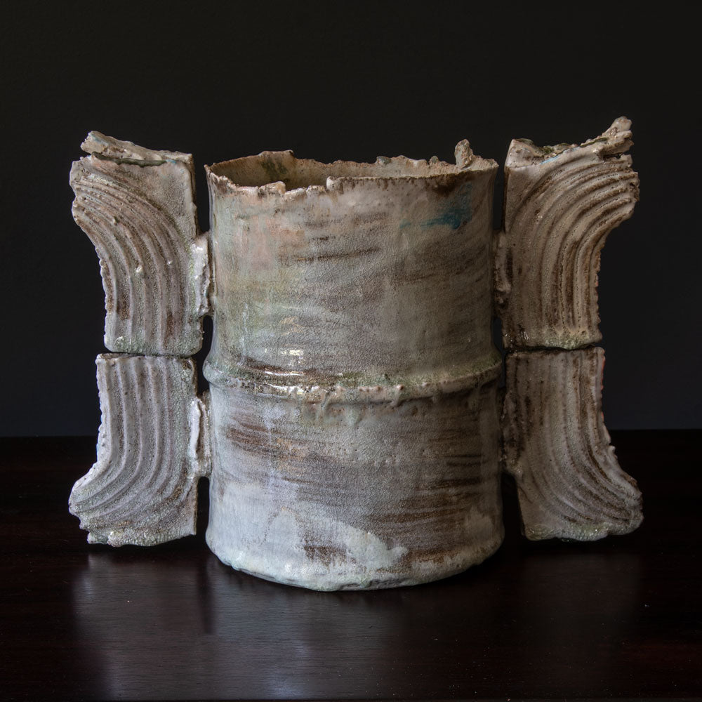 Colin Pearson, own studio, UK, unique stoneware "Winged Form" vessel H1117