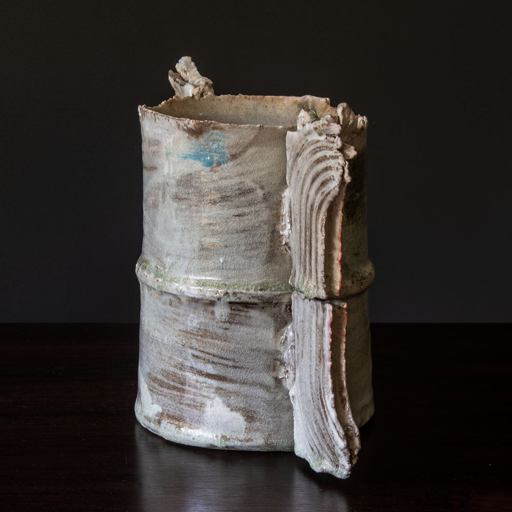 Colin Pearson, own studio, UK, unique stoneware "Winged Form" vessel H1117