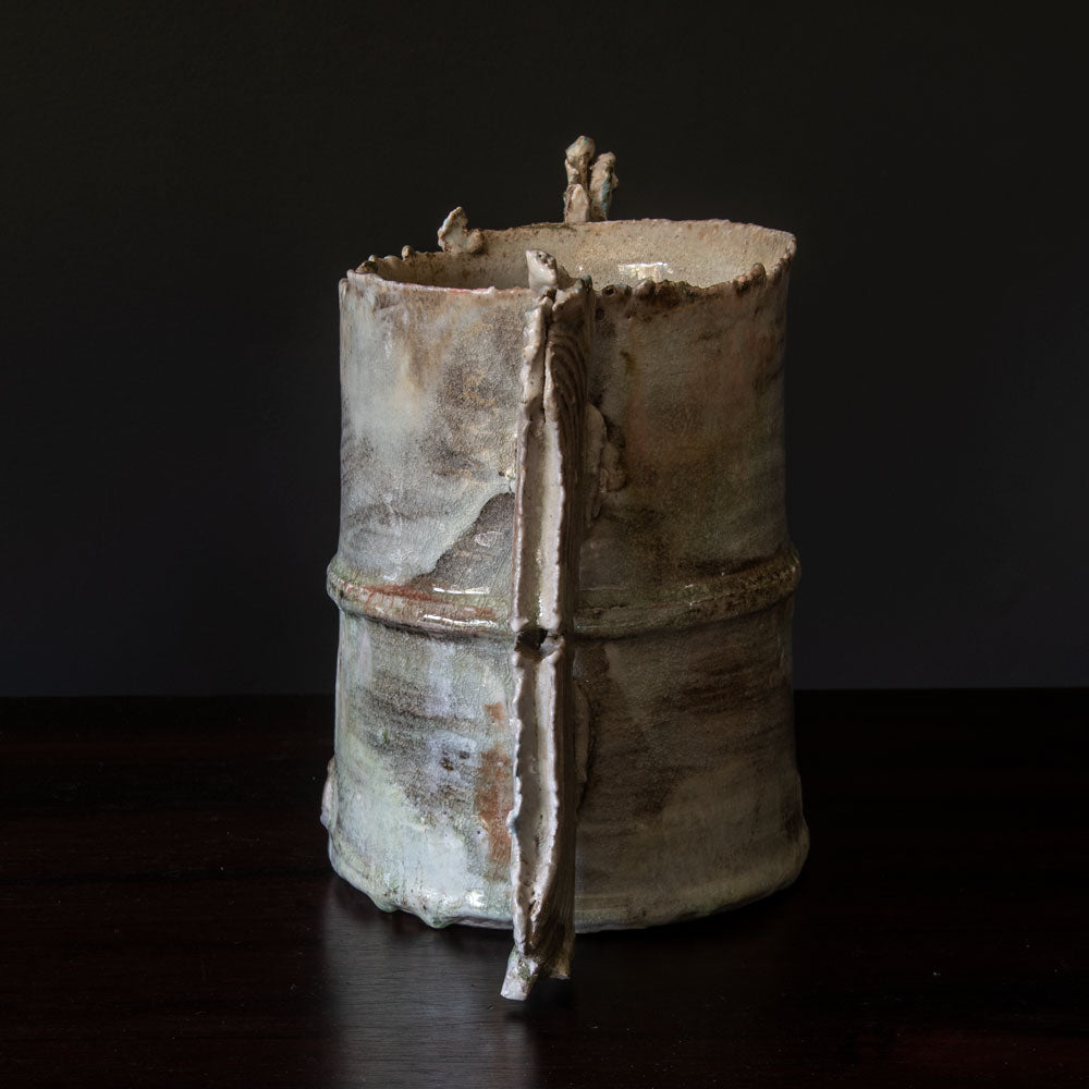 Colin Pearson, own studio, UK, unique stoneware "Winged Form" vessel H1117