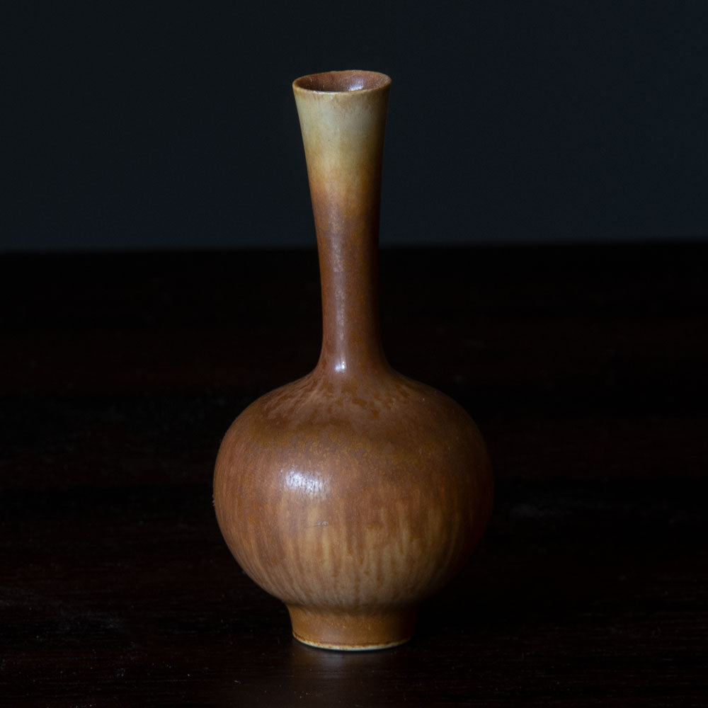 Berndt Friberg for Gustavsberg miniature vase with pale brown glaze H1173