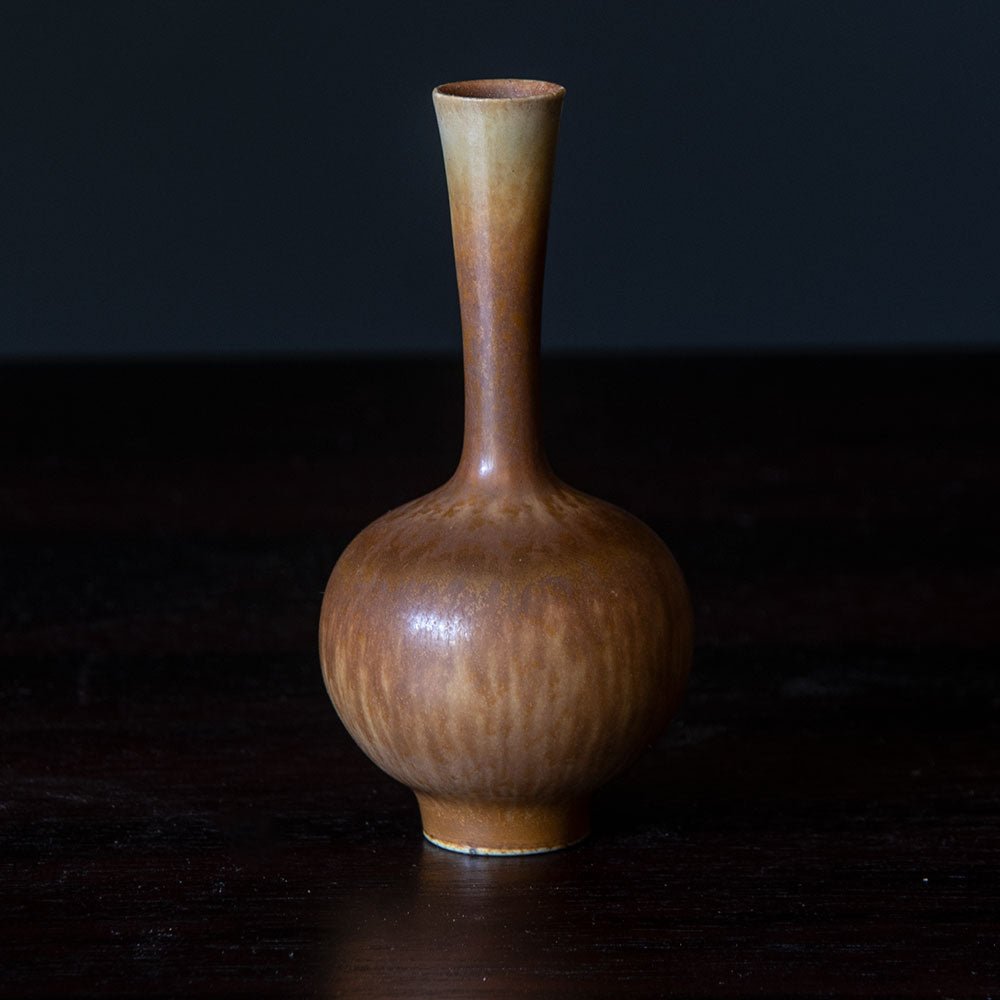 Berndt Friberg for Gustavsberg miniature vase with pale brown glaze H1173