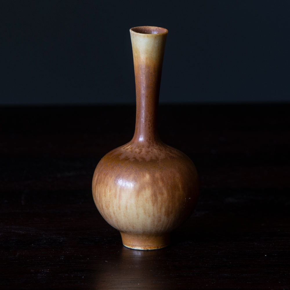 Berndt Friberg for Gustavsberg miniature vase with pale brown glaze H1173