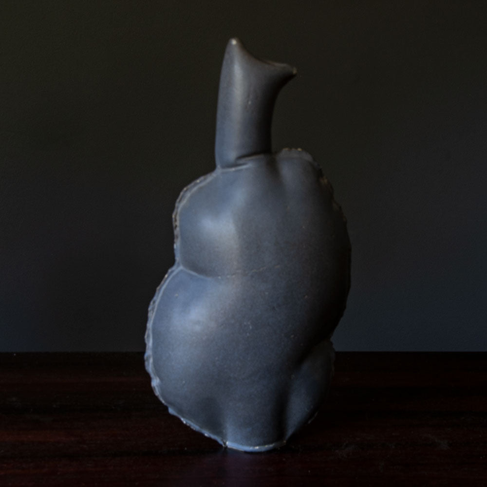Mia Göransson, Sweden, sculptural vessel with matte blue glaze G9135