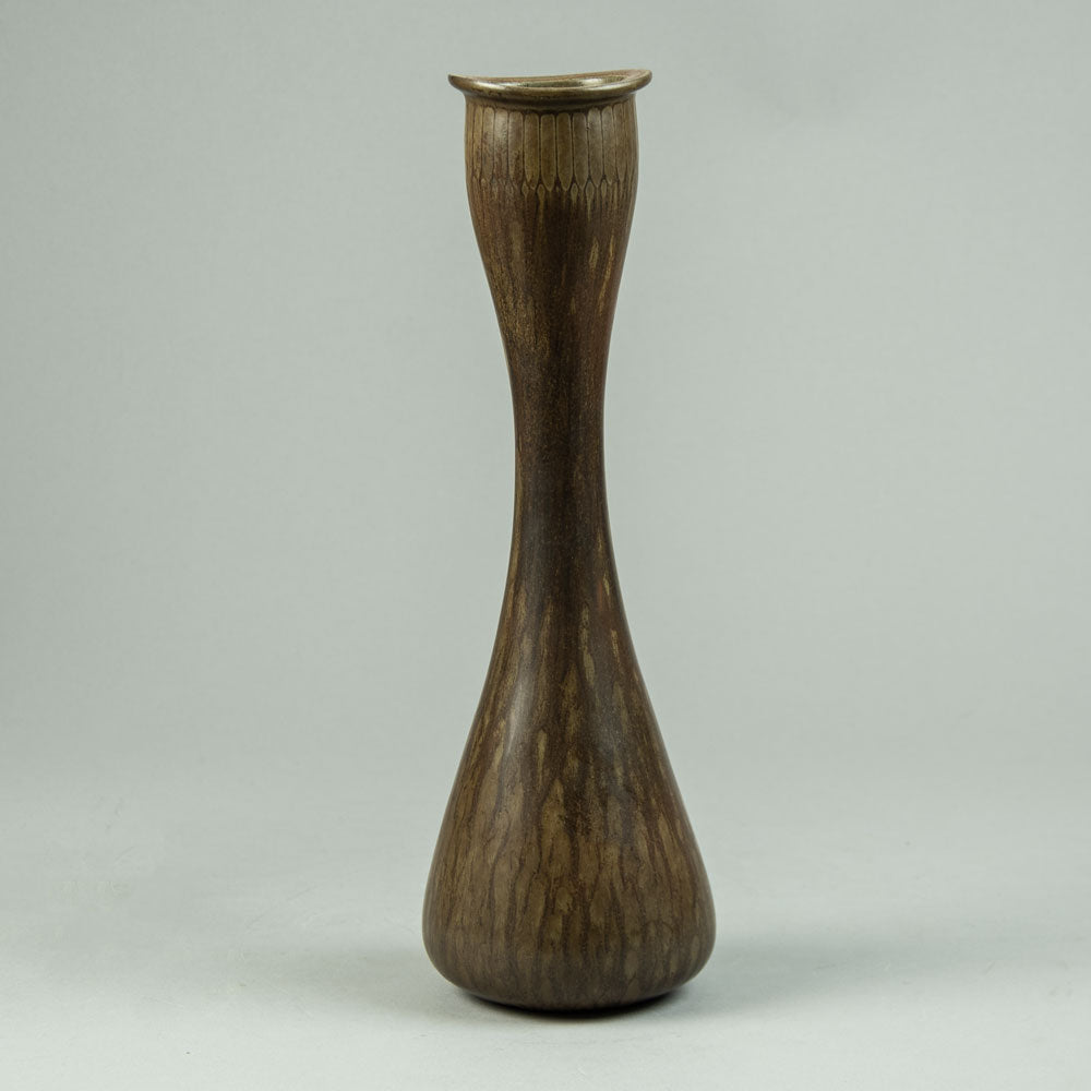 Gunnar Nylund for Rorstrand, stoneware vase with brown glaze G9288