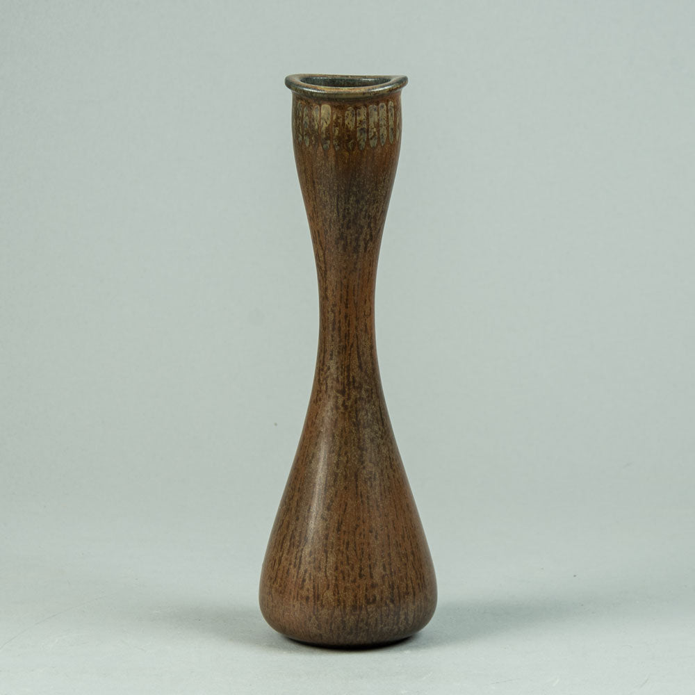 Gunnar Nylund for Rorstrand, stoneware vase with brown glaze G9509