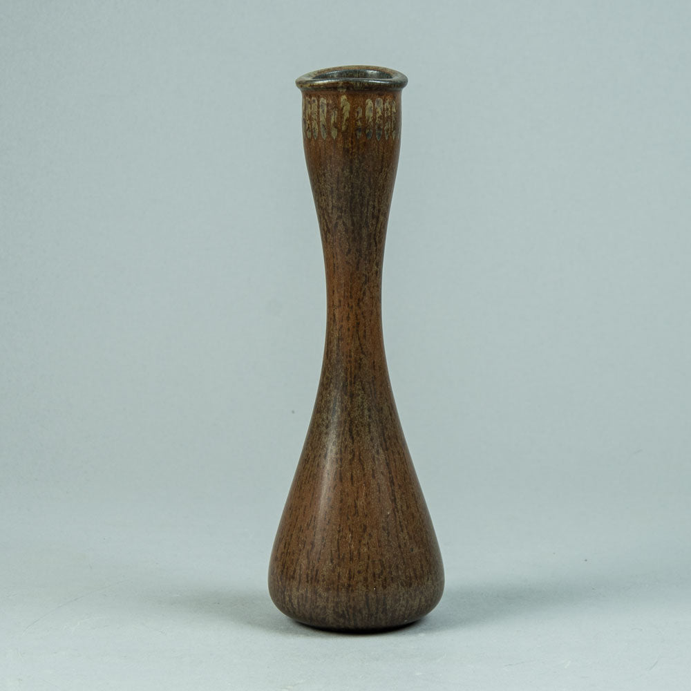 Gunnar Nylund for Rorstrand, stoneware vase with brown glaze G9509