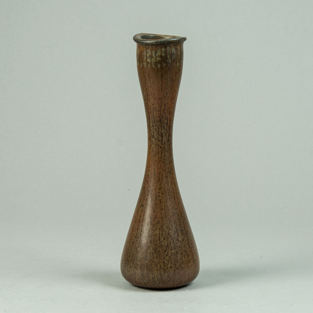 Gunnar Nylund for Rorstrand, stoneware vase with brown glaze G9509