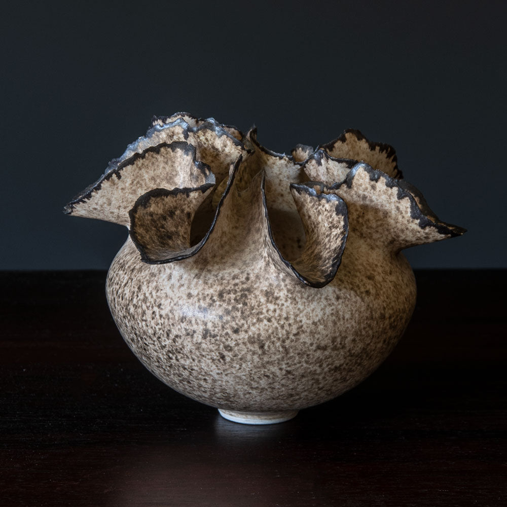 Deirdre Burnett, own studio, frilled sculptural vessel H1206