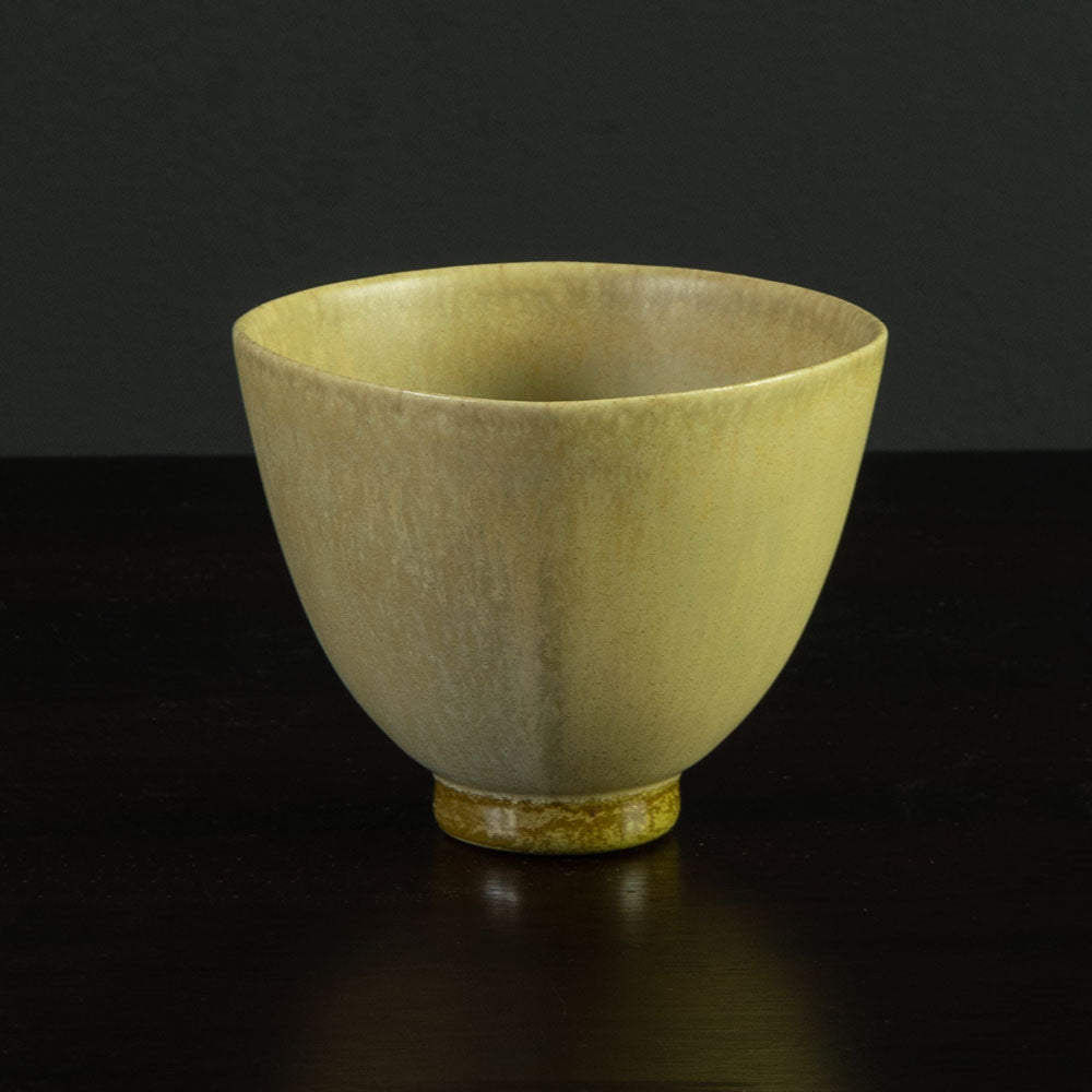 Berndt Friberg for Gustavsberg Selecta bowl  with yellow haresfur glaze F8208