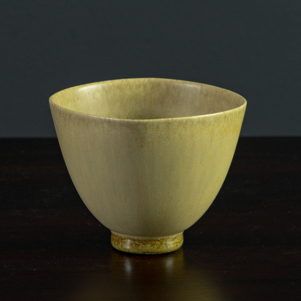 Berndt Friberg for Gustavsberg Selecta bowl  with yellow haresfur glaze F8208