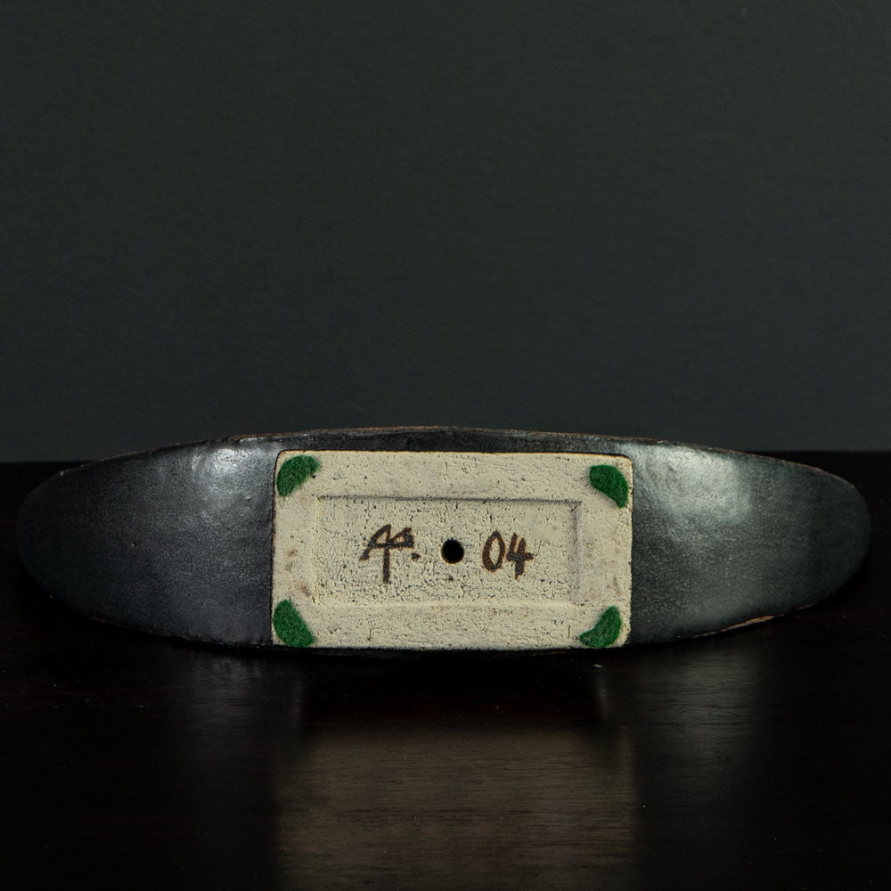 Antje Bruggemann Breckwoldt stoneware sculpture with geometric pattern H1056