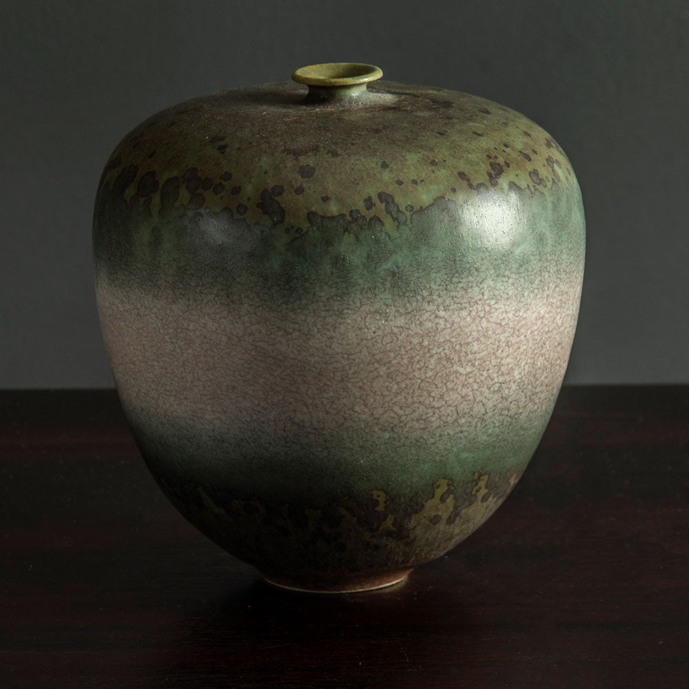 Elizabeth Pluquet-Ulrich, Germany, unique stoneware vase with matte crystalline glaze H1057