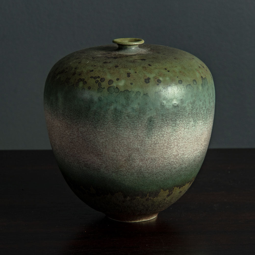 Elizabeth Pluquet-Ulrich, Germany, unique stoneware vase with matte crystalline glaze H1057