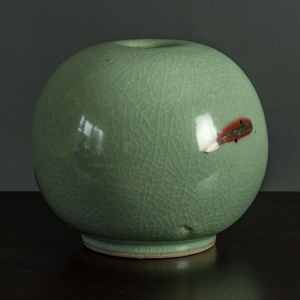 Horst Kerstan, Germany, unique stoneware vase with celadon crackle glaze H1053