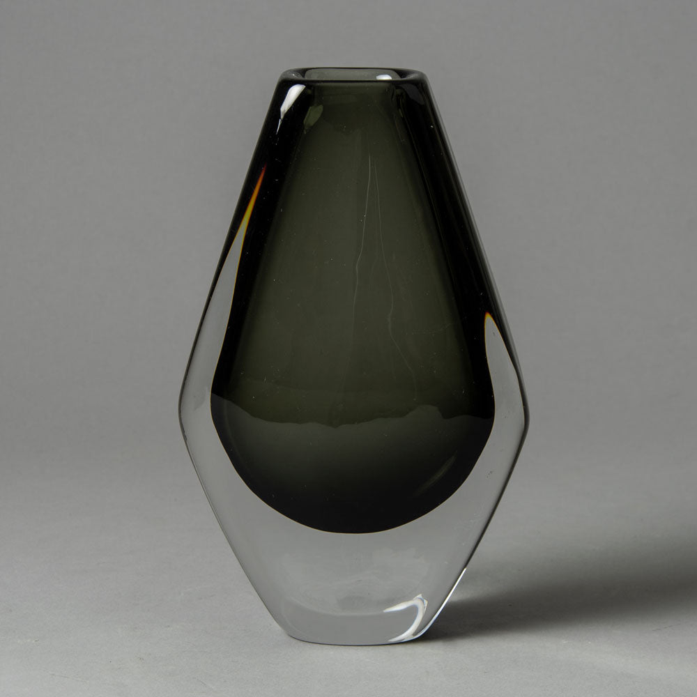 Nils Landberg for Orrefors, gray sommerso vase H1064