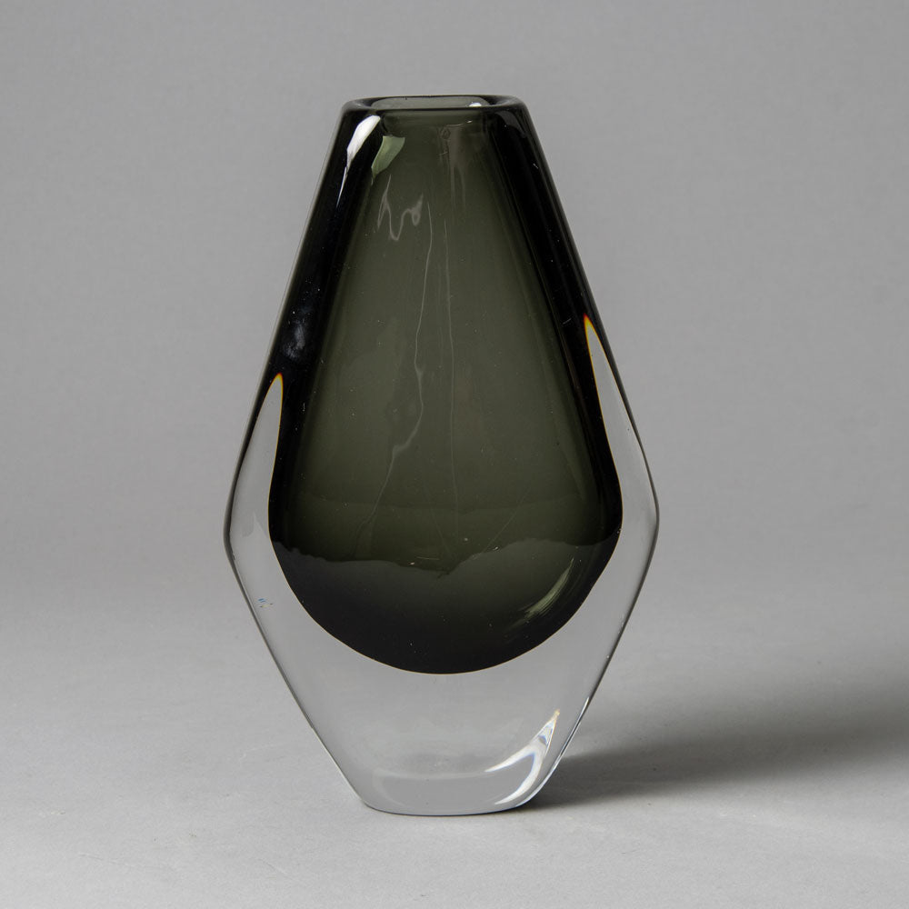 Nils Landberg for Orrefors, gray sommerso vase H1064