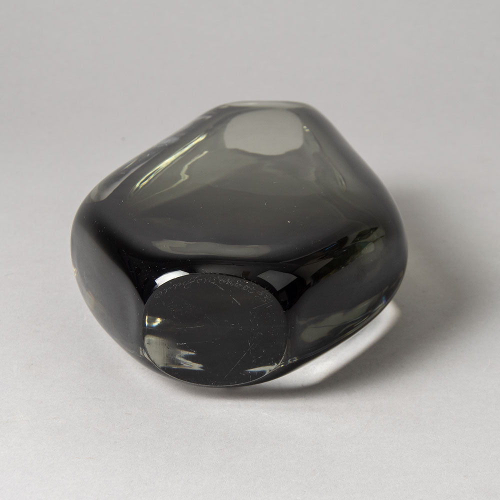 Nils Landberg for Orrefors, gray sommerso vase H1064