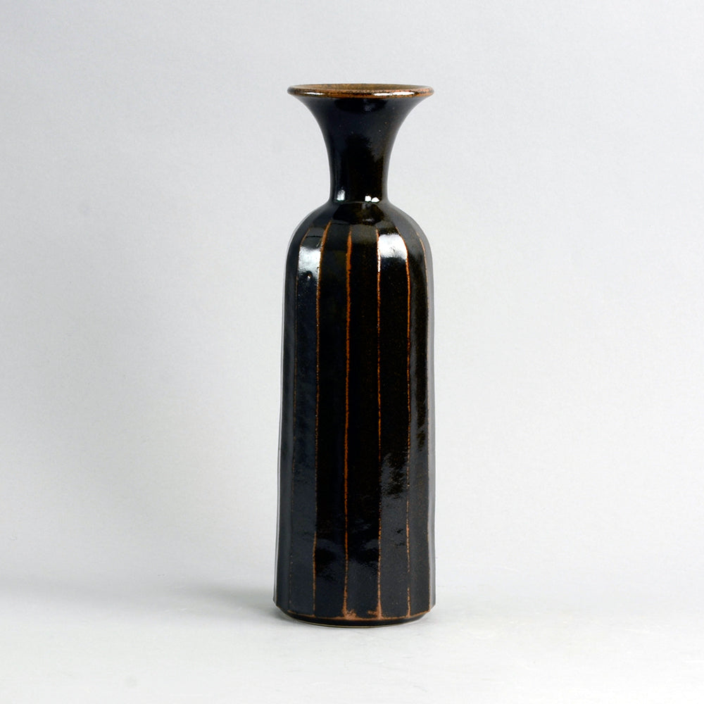 Group of vases with tenmoku glaze by Horst Kerstan