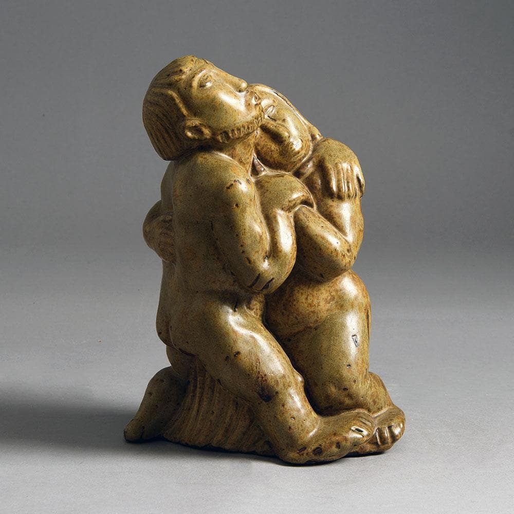Åke Holm, Sweden,  Unique stoneware sculpture of a dancing couple N5479