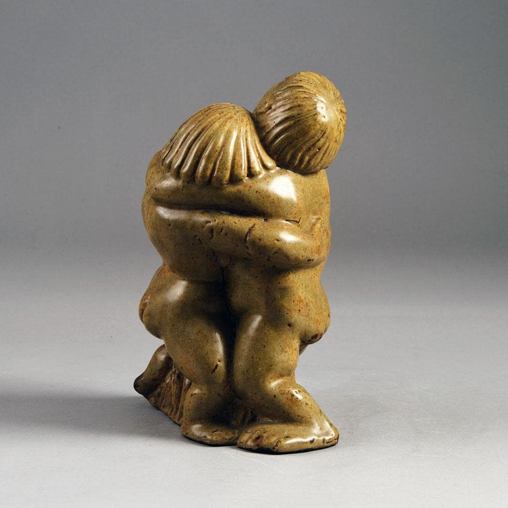 Åke Holm, Sweden, Unique stoneware sculpture of a dancing couple N5479
