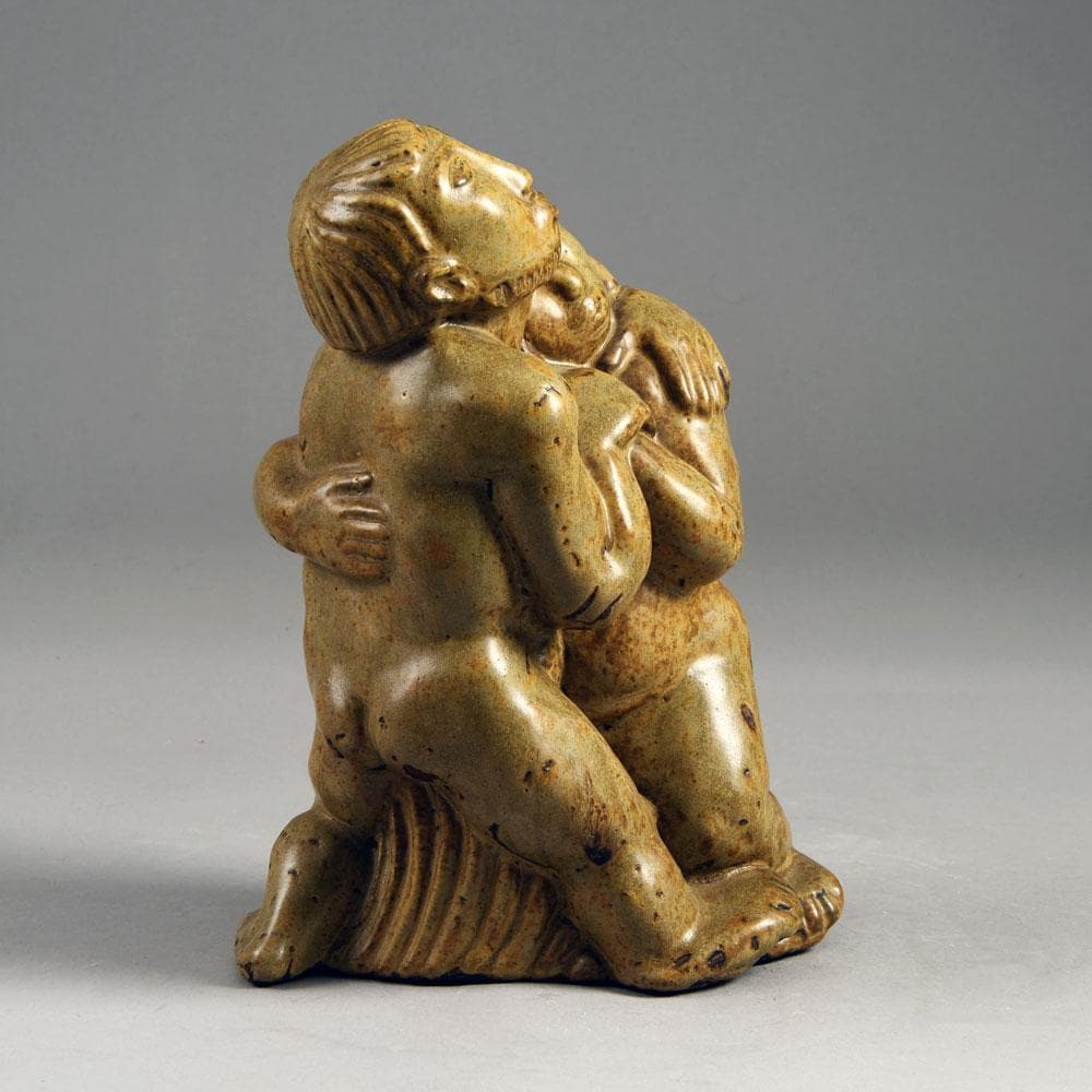 Åke Holm, Sweden, Unique stoneware sculpture of a dancing couple N5479