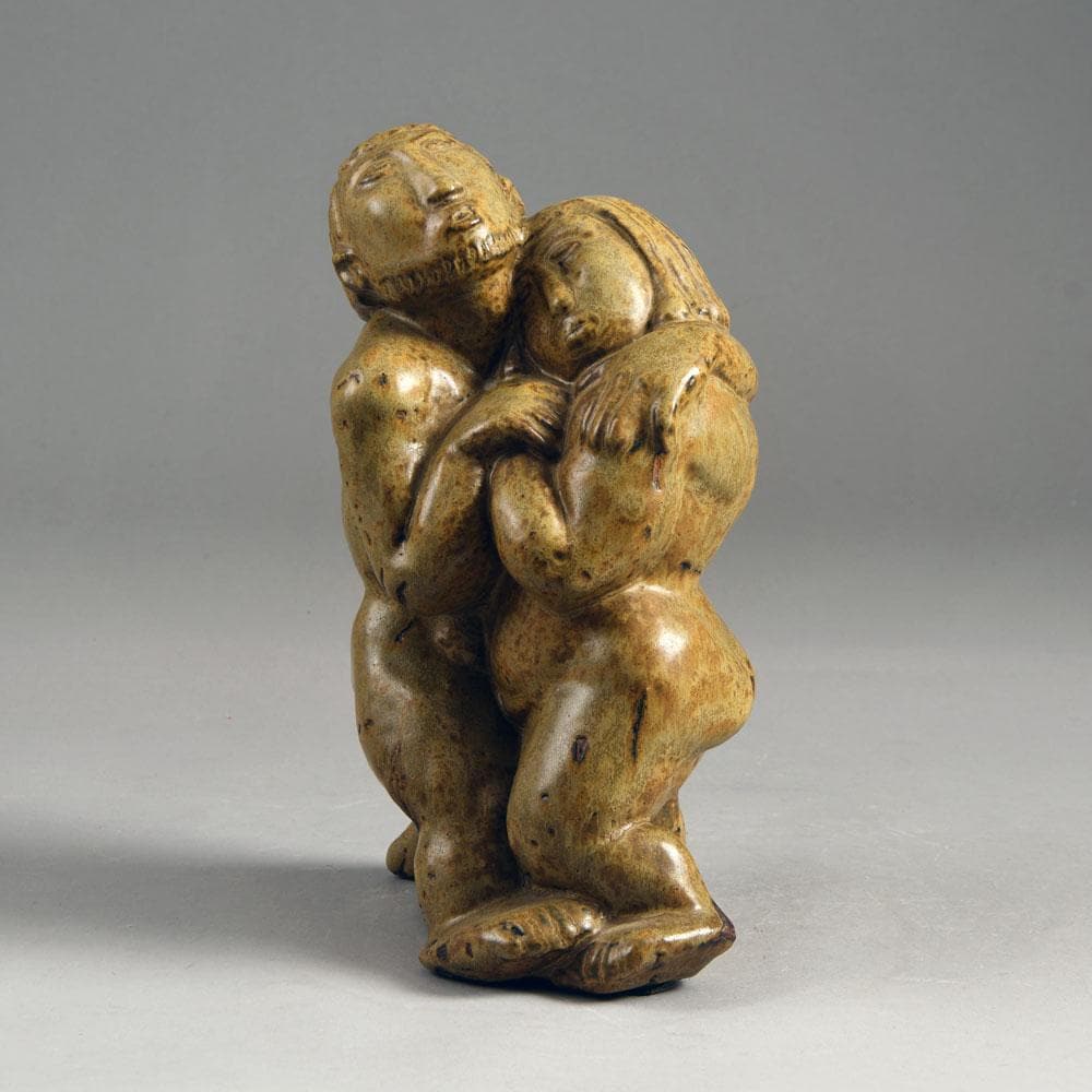 Åke Holm, Sweden, Unique stoneware sculpture of a dancing couple N5479