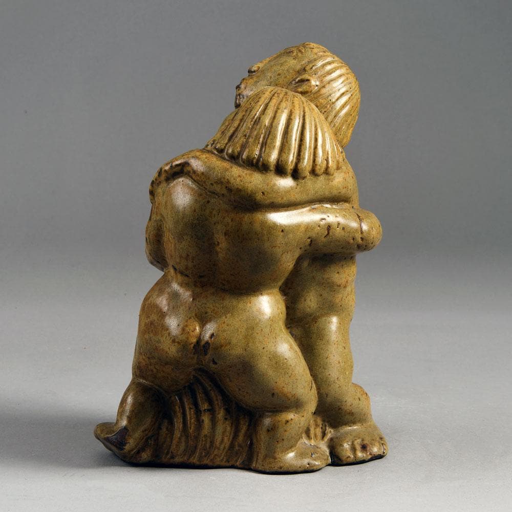 Åke Holm, Sweden, Unique stoneware sculpture of a dancing couple N5479