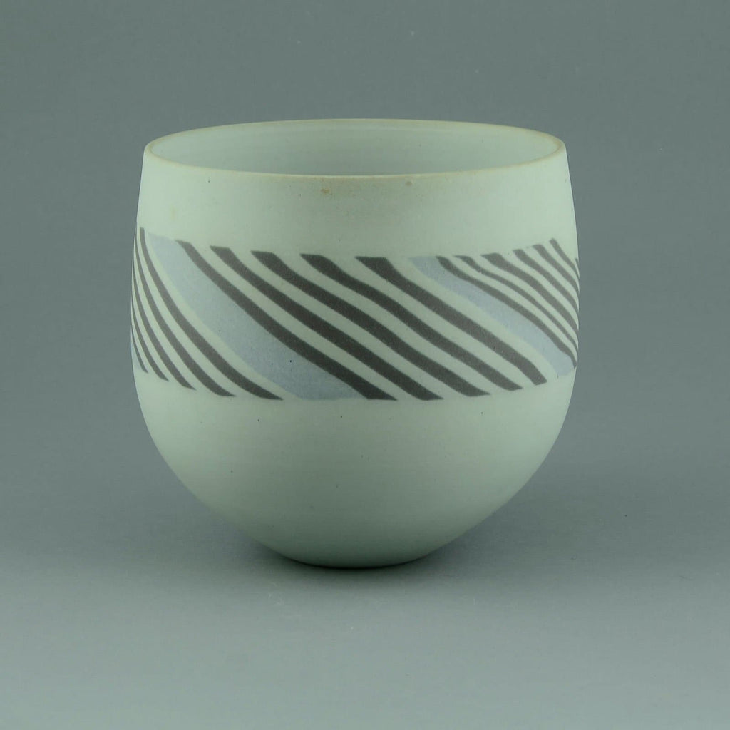 Antje and Rainer Doss, stoneware vase with line pattern to body